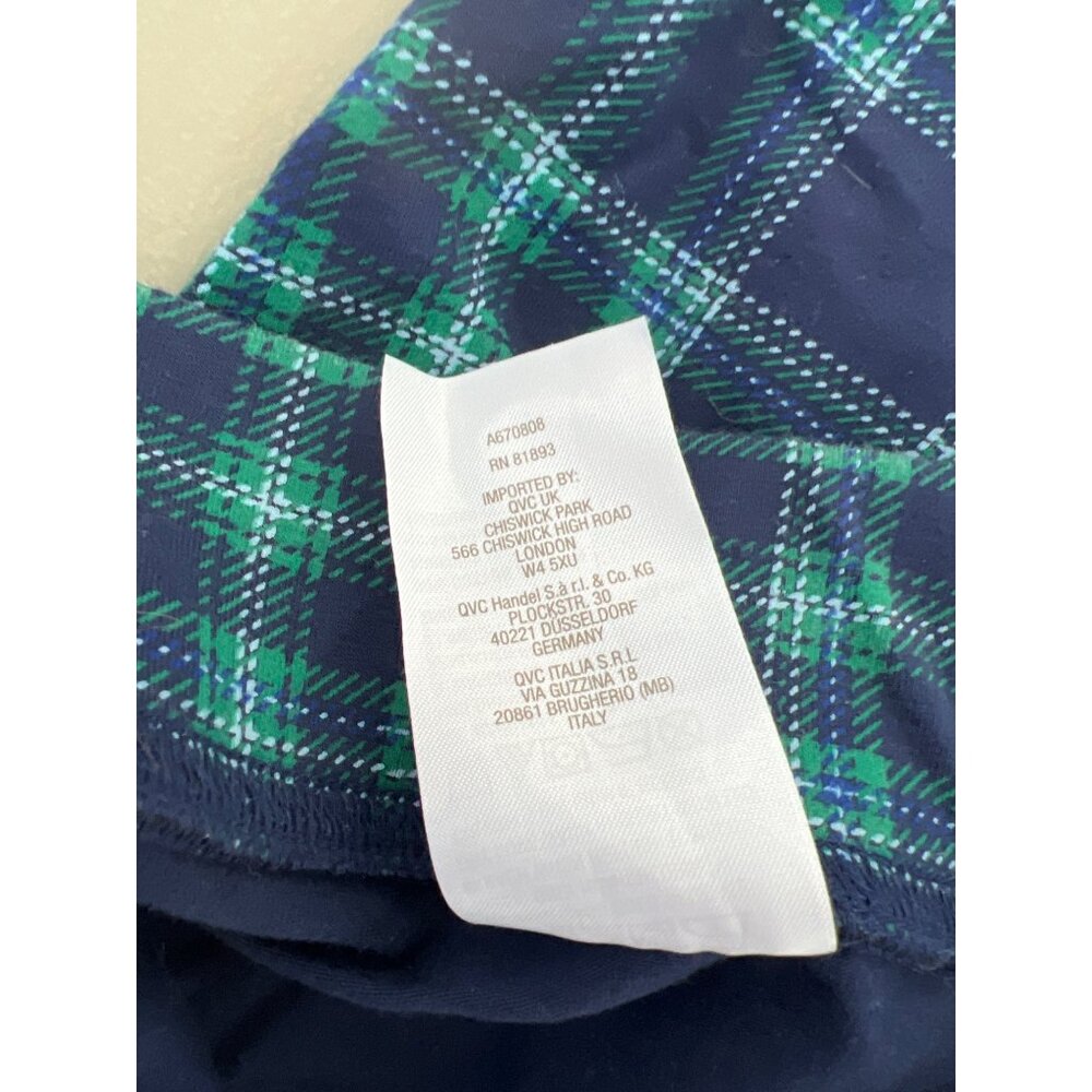 Denim and Co Regular Any Day Printed Duo Stretch Ankle Pant Size 4X Navy Plaid - Picture 6 of 7